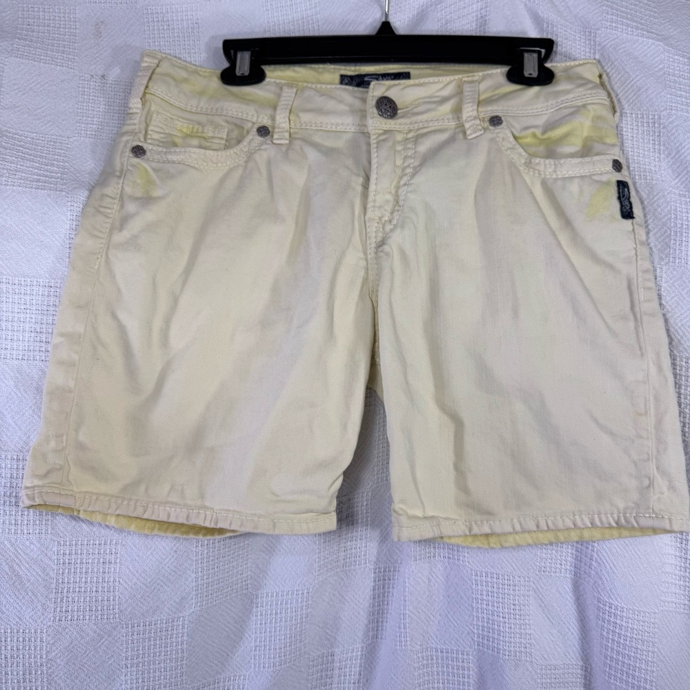 Silver Women's Yellow Jean Shorts size‎ 30